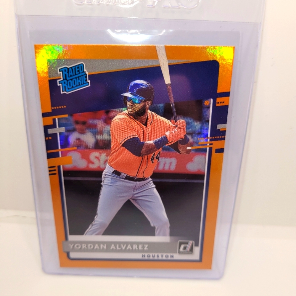Yordan Alvarez #45 orange rated rookie parallel donruss 2020 id500